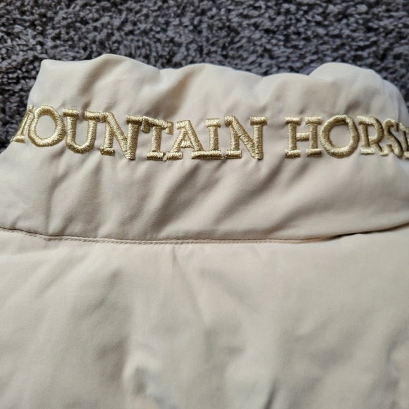 MOUNTAIN HORSE EQUESTRIAN Puffer Reversible Tan Gray Jacket Coat Woman's Large - Picture 8 of 13